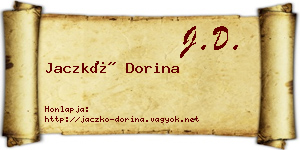 Jaczkó Dorina névjegykártya